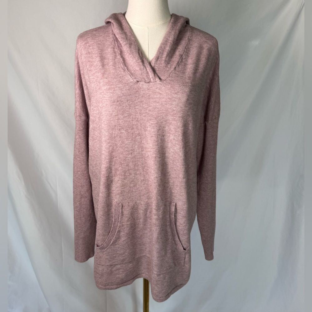 Cyrus Cozy Hooded Pullover Sweater in Mauve Pink XXL